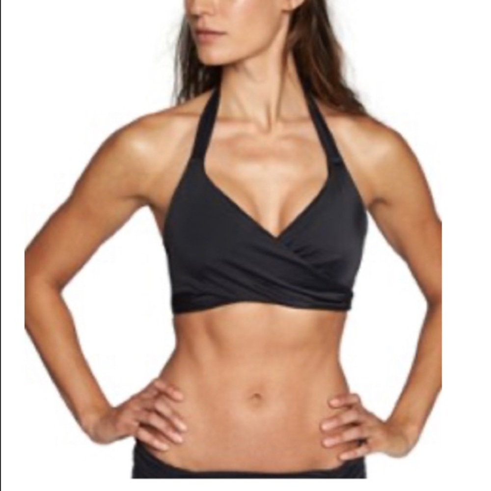 Black halter swim top